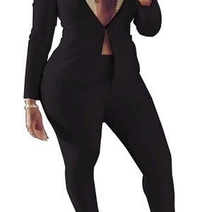 Black 2 Piece Pant Suite